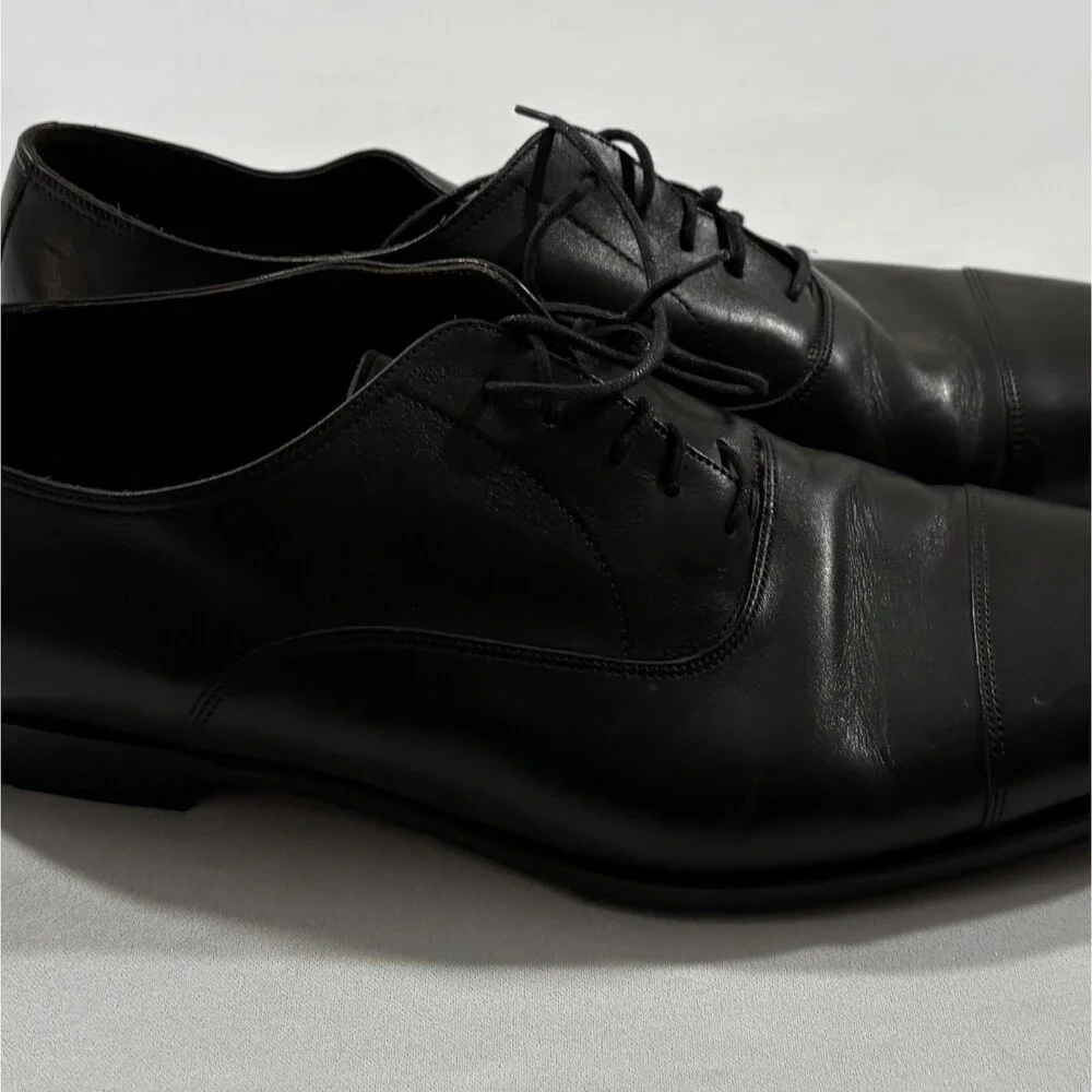 To Boot New York Adam Derrick Shoes Cap Toe Calfskin Oxford Leather Black Sz 12